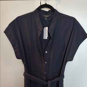 Navy Banana Republic Covered Button-Up Midi Dress